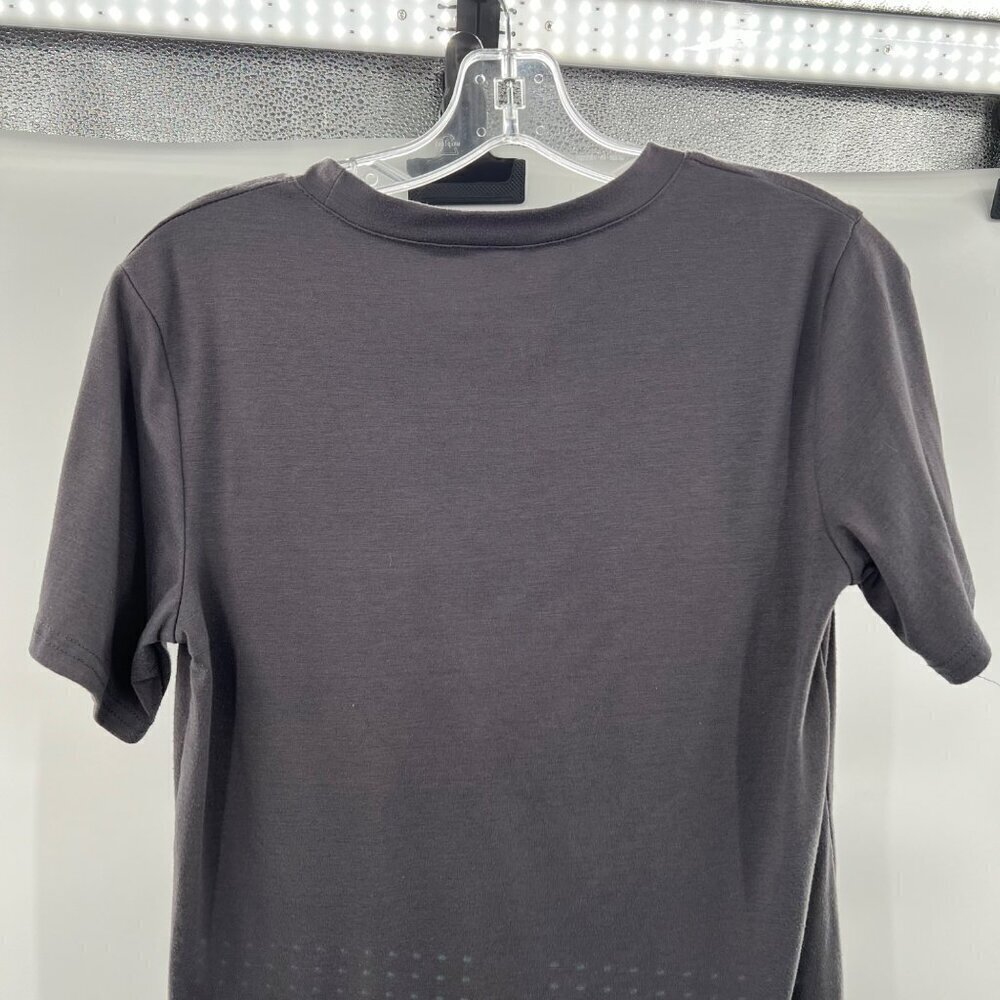 C Women's Short Sleeve Heart Pocket T-Shirt Black/White Size Small - Picture 6 of 8